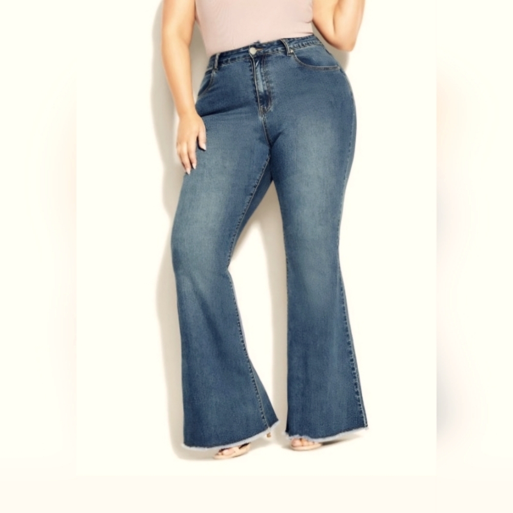 City Chic Classic Flare Jeans Size 16